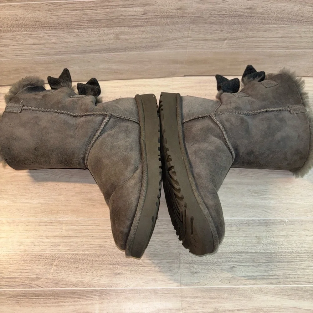 UGG Grey Bailey Bow II Boots
